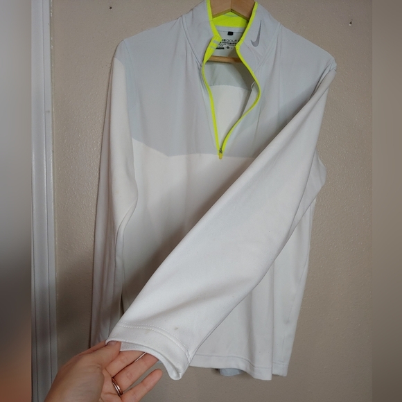 Nike Golf Half Zip Pullover Shirt White Gray Yellow Colorblock M 639883-100 - Picture 5 of 12